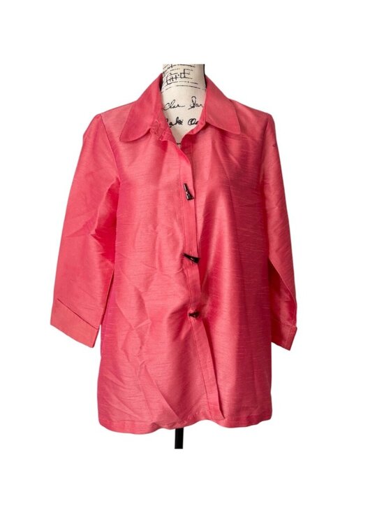 Gump's Tops - Gumps San Francisco Womens Size L Silk Blend Tunic Button-Up Top Salmon Pink